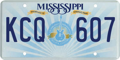 MS license plate KCQ607