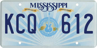 MS license plate KCQ612