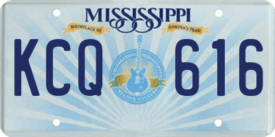 MS license plate KCQ616