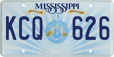 MS license plate KCQ626