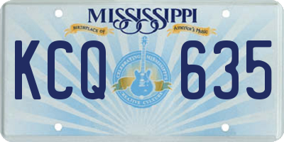 MS license plate KCQ635