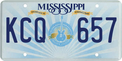 MS license plate KCQ657