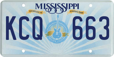 MS license plate KCQ663