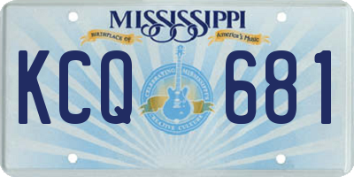 MS license plate KCQ681