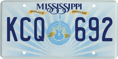 MS license plate KCQ692