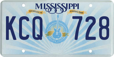 MS license plate KCQ728