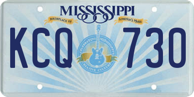 MS license plate KCQ730