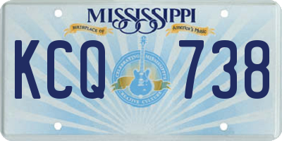 MS license plate KCQ738