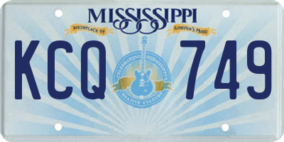 MS license plate KCQ749