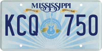 MS license plate KCQ750