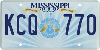 MS license plate KCQ770