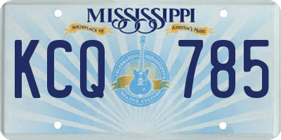 MS license plate KCQ785