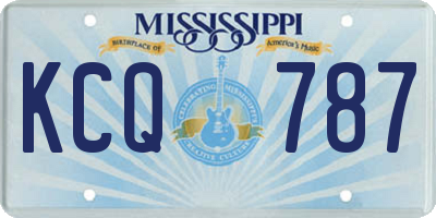 MS license plate KCQ787