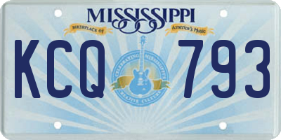 MS license plate KCQ793