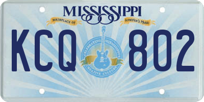 MS license plate KCQ802