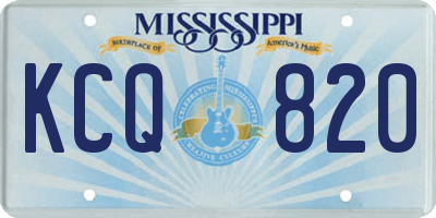 MS license plate KCQ820
