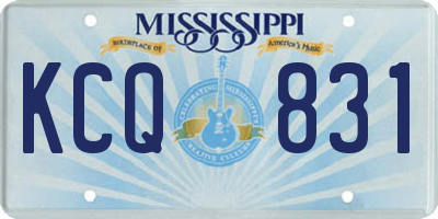 MS license plate KCQ831