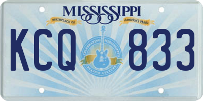 MS license plate KCQ833