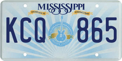 MS license plate KCQ865