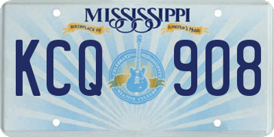 MS license plate KCQ908