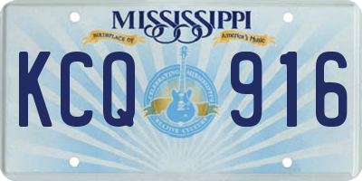 MS license plate KCQ916