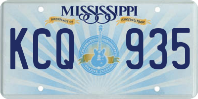 MS license plate KCQ935