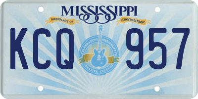MS license plate KCQ957