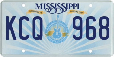 MS license plate KCQ968