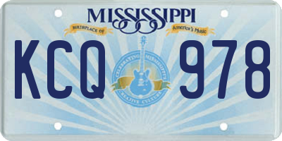MS license plate KCQ978