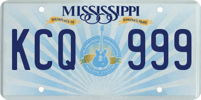MS license plate KCQ999