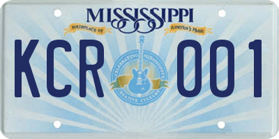 MS license plate KCR001