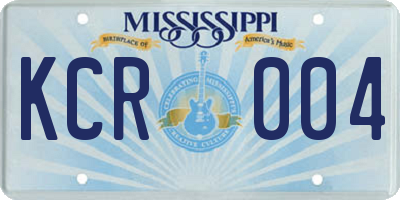 MS license plate KCR004