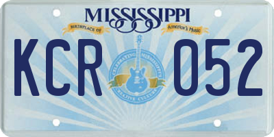 MS license plate KCR052