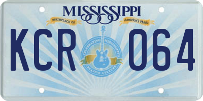 MS license plate KCR064