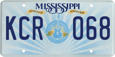 MS license plate KCR068
