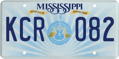 MS license plate KCR082