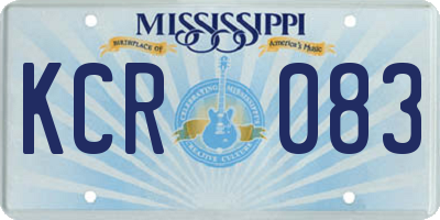MS license plate KCR083