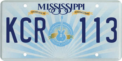 MS license plate KCR113