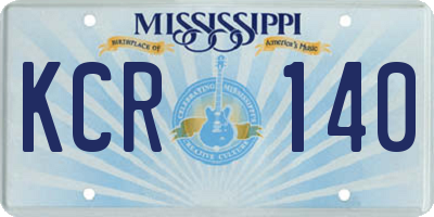 MS license plate KCR140