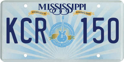MS license plate KCR150