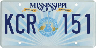 MS license plate KCR151