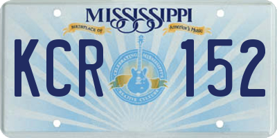 MS license plate KCR152