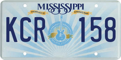 MS license plate KCR158