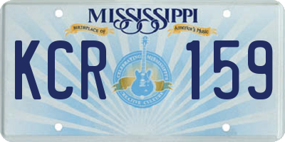 MS license plate KCR159
