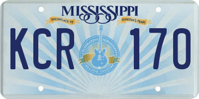 MS license plate KCR170