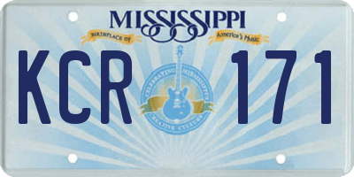 MS license plate KCR171