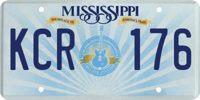 MS license plate KCR176