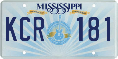 MS license plate KCR181