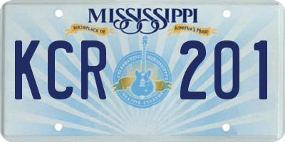 MS license plate KCR201