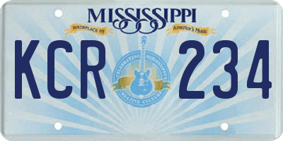 MS license plate KCR234